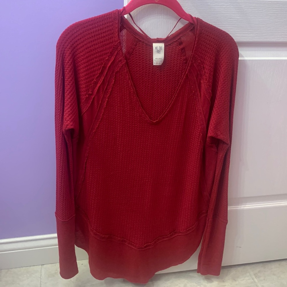 FREE PEOPLE Waffle Shirt